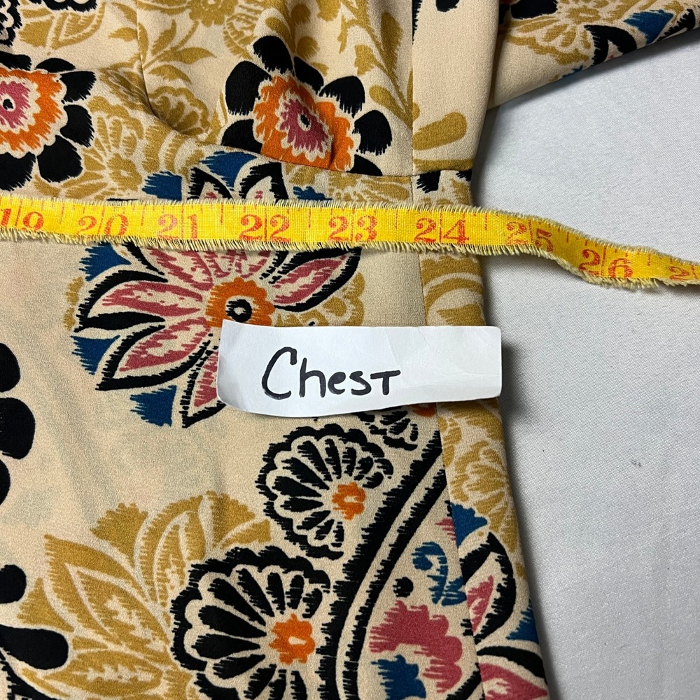 Cato Paisley Floral Tie Front Blouse Top Button Down Long Sleeve 14/16W Career - Picture 5 of 10